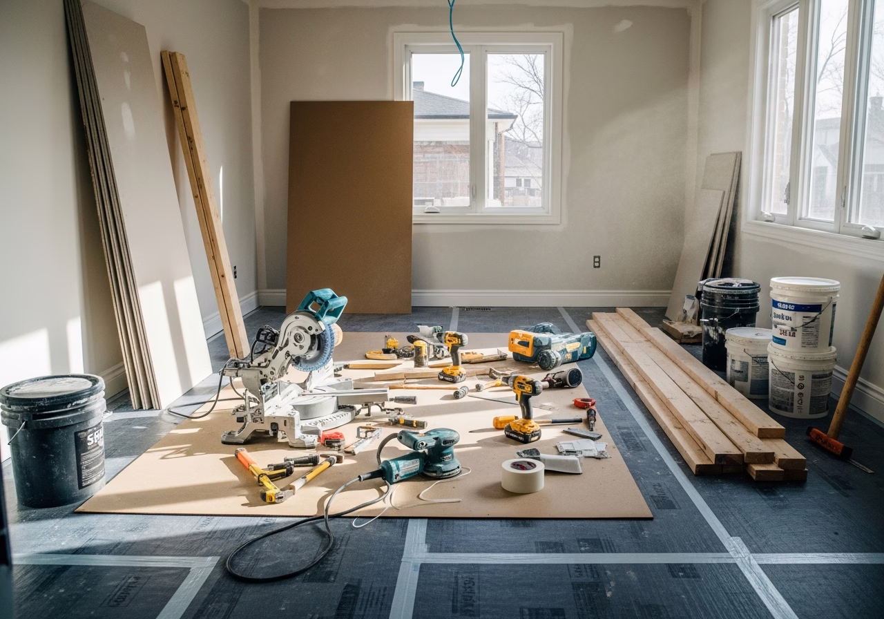 Best Mudroom Flooring for Toronto Winter β tools and materials staged in a Greater Toronto Area home