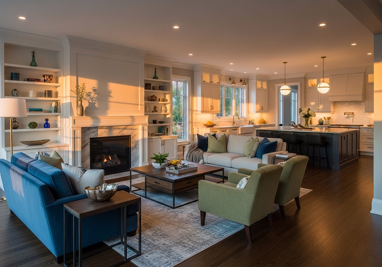 Built-In Fireplace Surround — finished result in a Toronto or GTA home by RenoHouse
