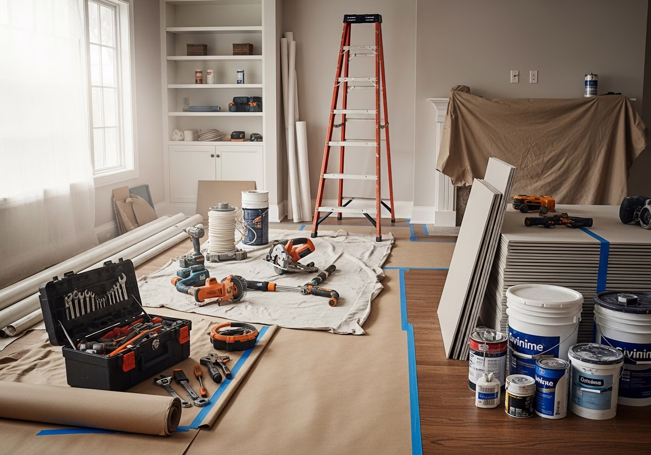 Built-Ins and Millwork — tools and materials staged in a Greater Toronto Area home