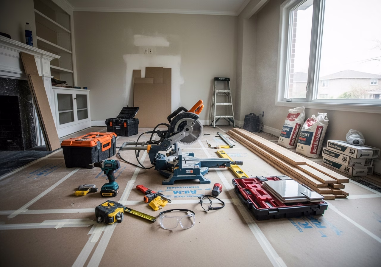 Hiring a C-NRPP-Certified Radon Professional โ tools and materials staged in a Greater Toronto Area home