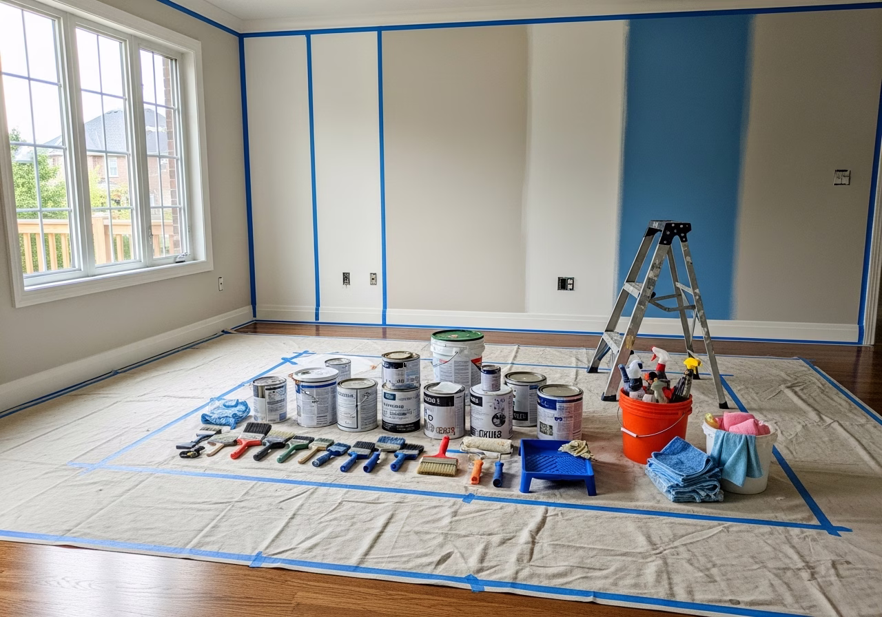 Cabinet Paint — tools and materials staged in a Greater Toronto Area home