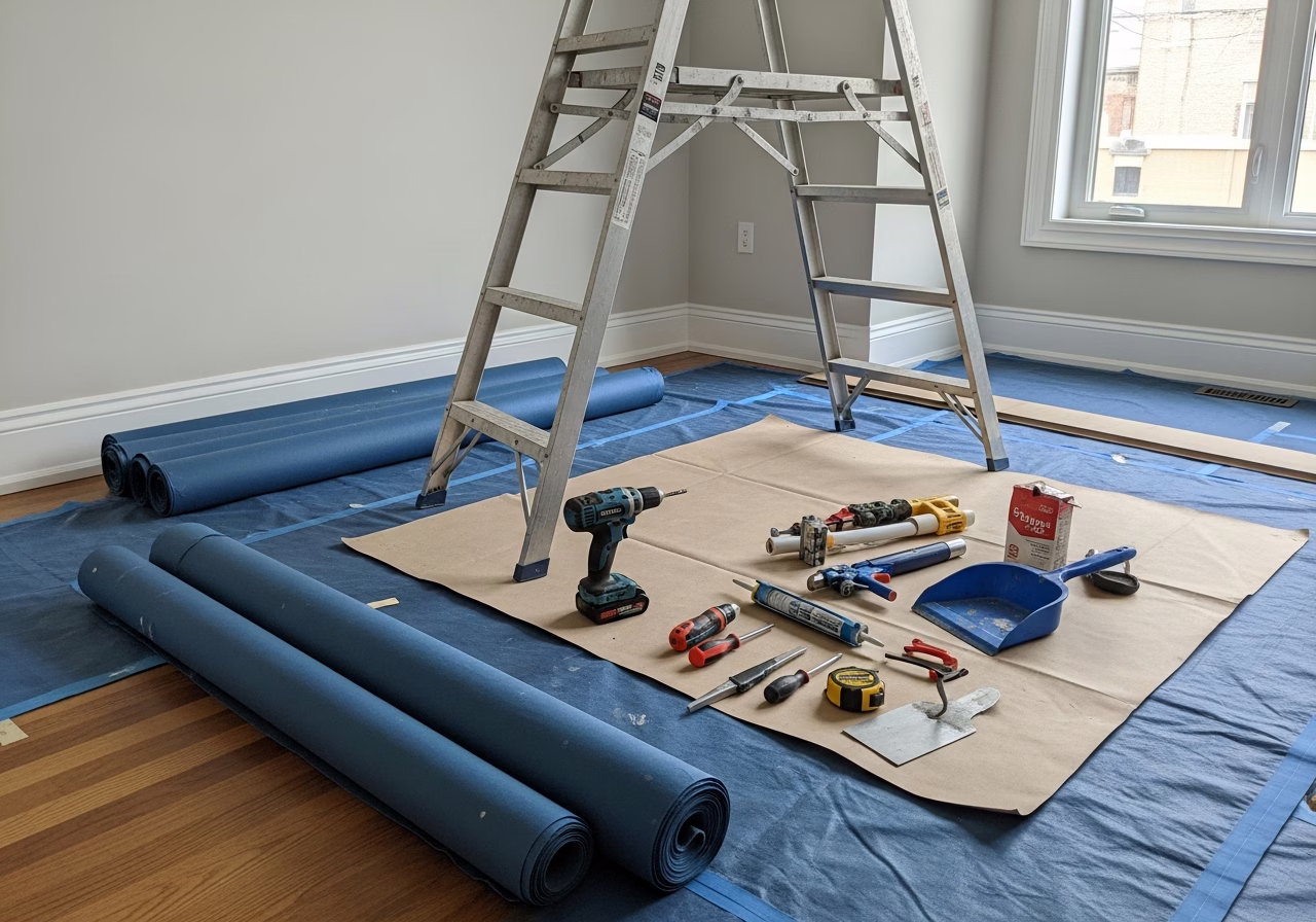 California Ceiling — tools and materials staged in a Greater Toronto Area home