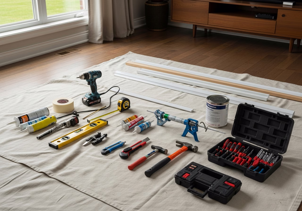 Ceiling Repair Services — tools and materials staged in a Greater Toronto Area home