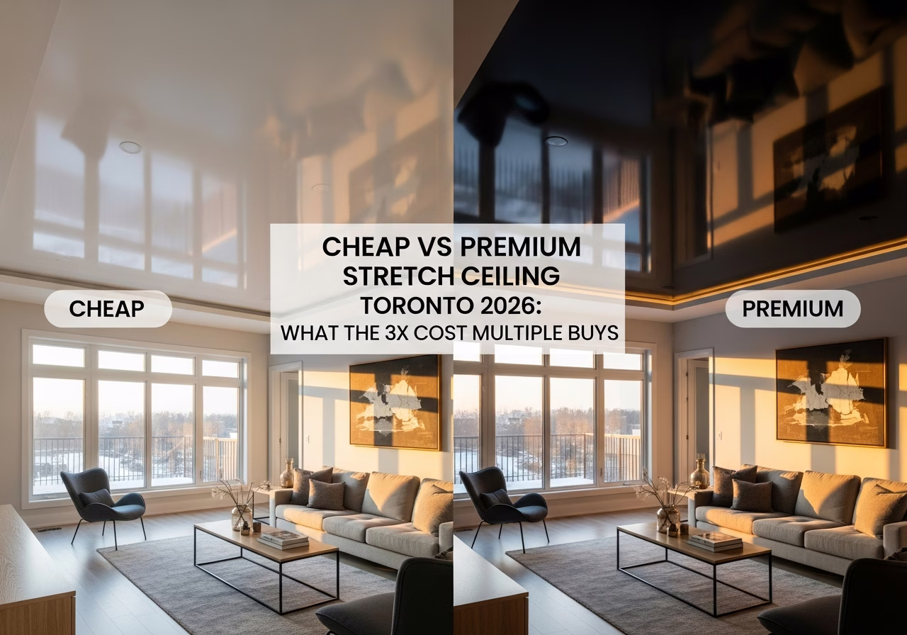 Cheap vs Premium Stretch Ceiling — finished result in a Toronto or GTA home by RenoHouse