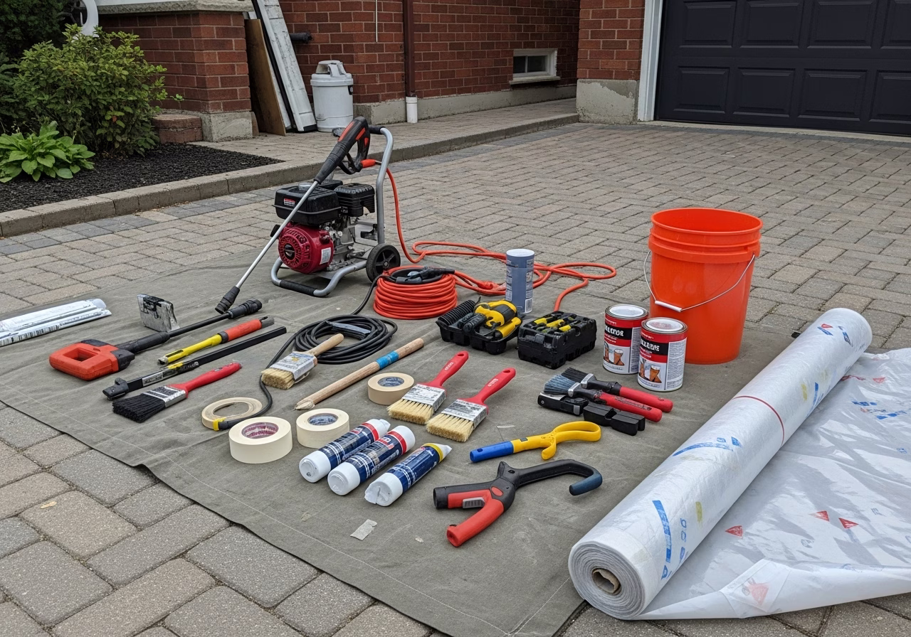 Chimney Cap Installation โ tools and materials staged in a Greater Toronto Area home