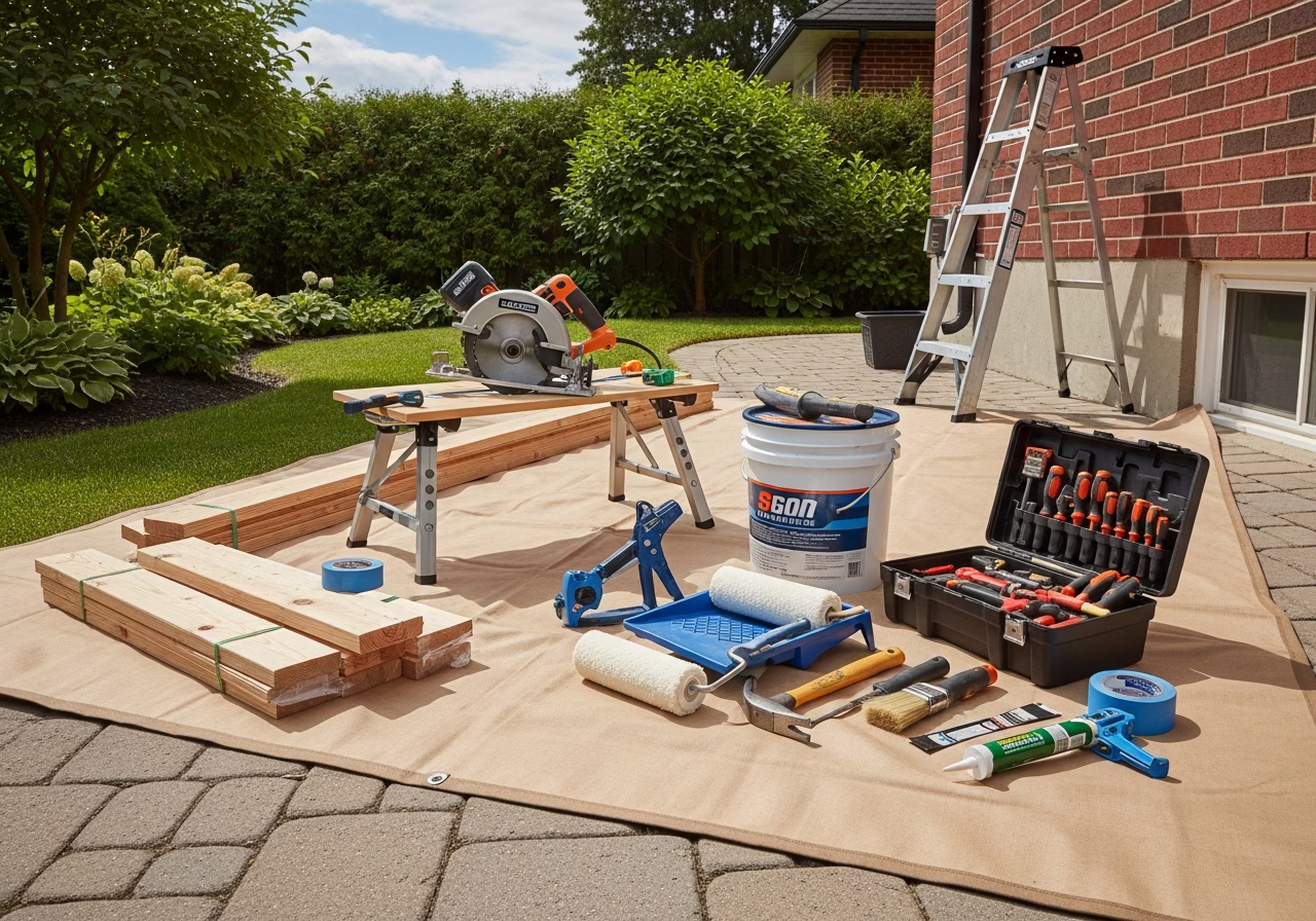 Chimney Liner Replacement — tools and materials staged in a Greater Toronto Area home