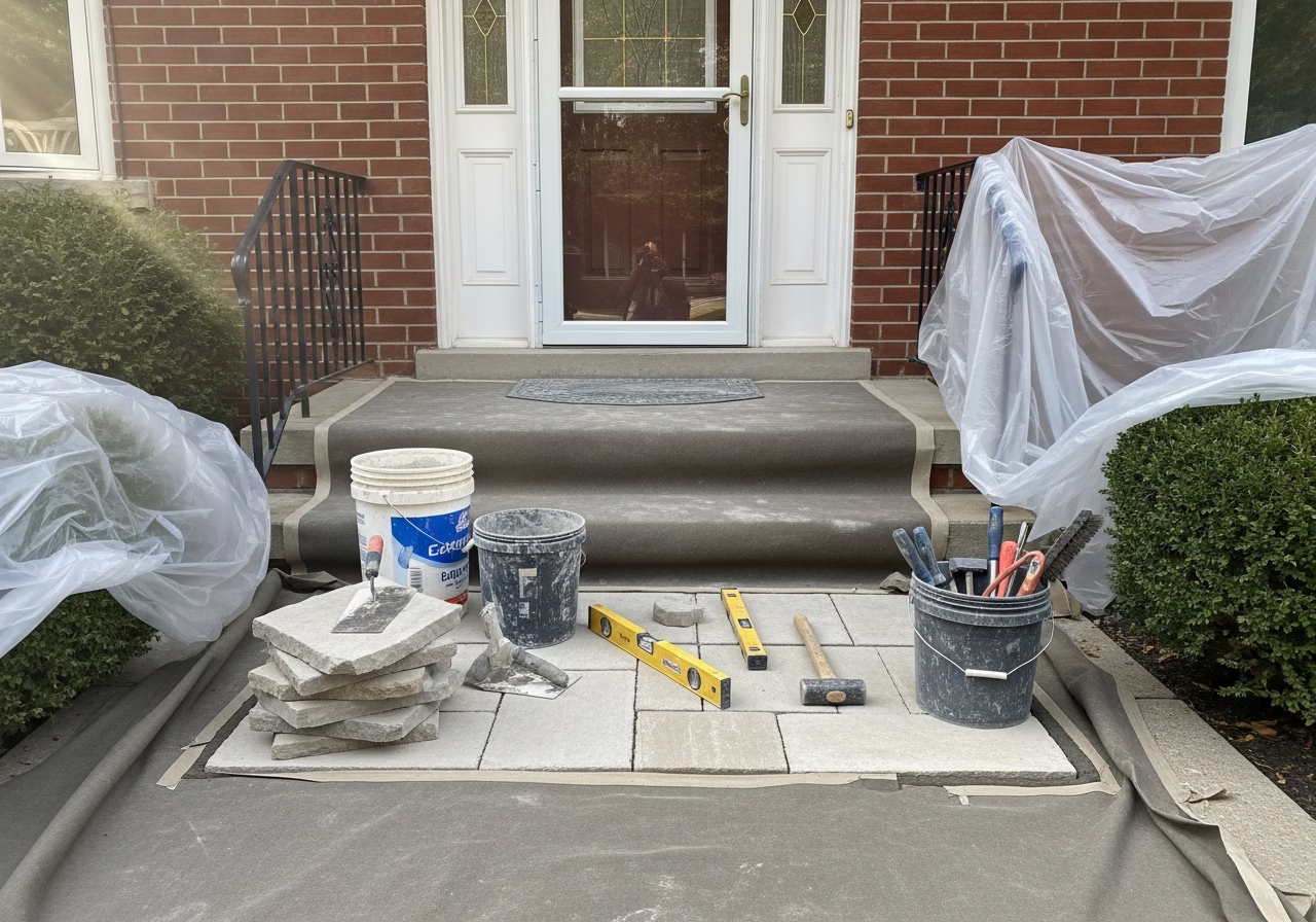 Chimney Removal After Furnace Upgrade — tools and materials staged in a Greater Toronto Area home