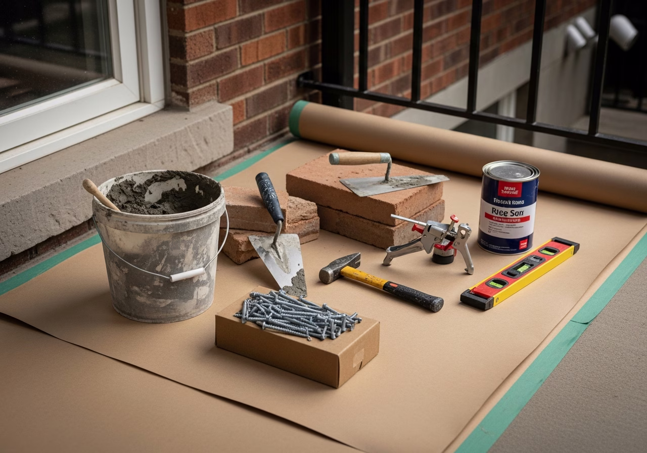 Chimney Repair Mistakes โ tools and materials staged in a Greater Toronto Area home