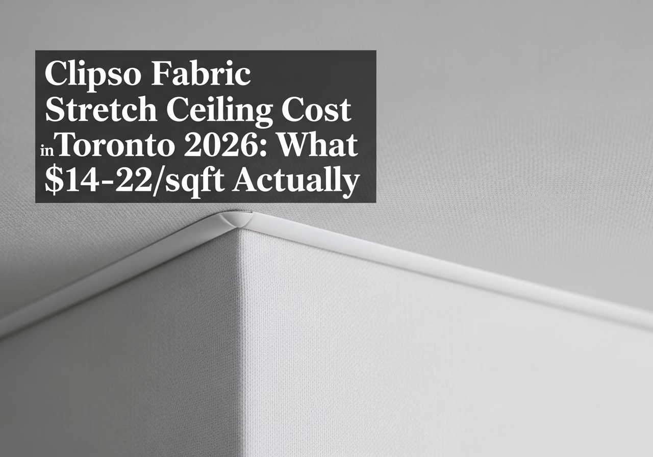 Clipso Fabric Stretch Ceiling — close-up of professional workmanship in a Toronto-area home