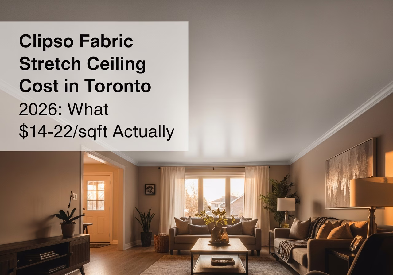 Clipso Fabric Stretch Ceiling — finished result in a Toronto or GTA home by RenoHouse