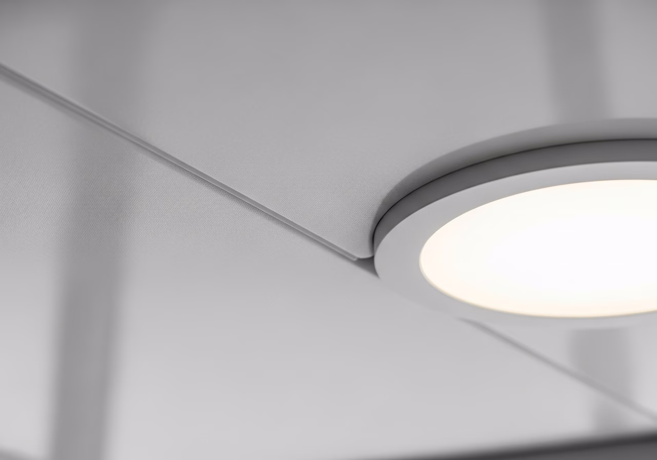 Clipso vs Barrisol vs Newmat — close-up of professional workmanship in a Toronto-area home