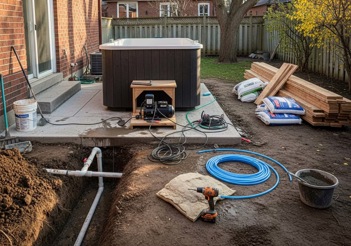 Cold Plunge Installation Mistakes to Avoid — tools and materials staged in a Greater Toronto Area home