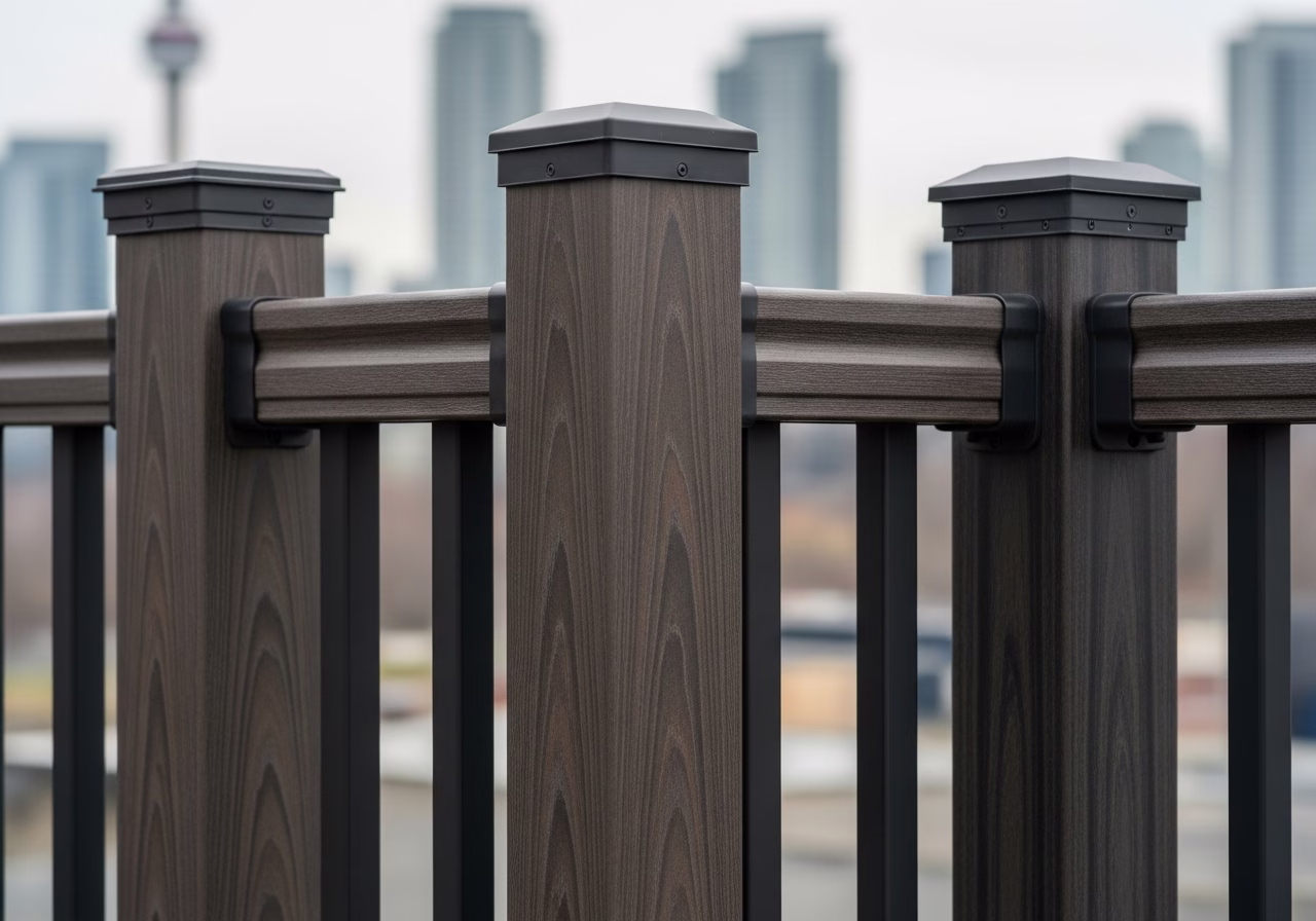 Composite Deck Railing Systems — close-up of professional workmanship in a Toronto-area home