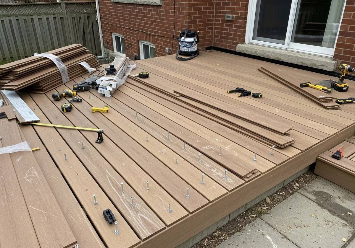 Composite Decking Mistakes — tools and materials staged in a Greater Toronto Area home