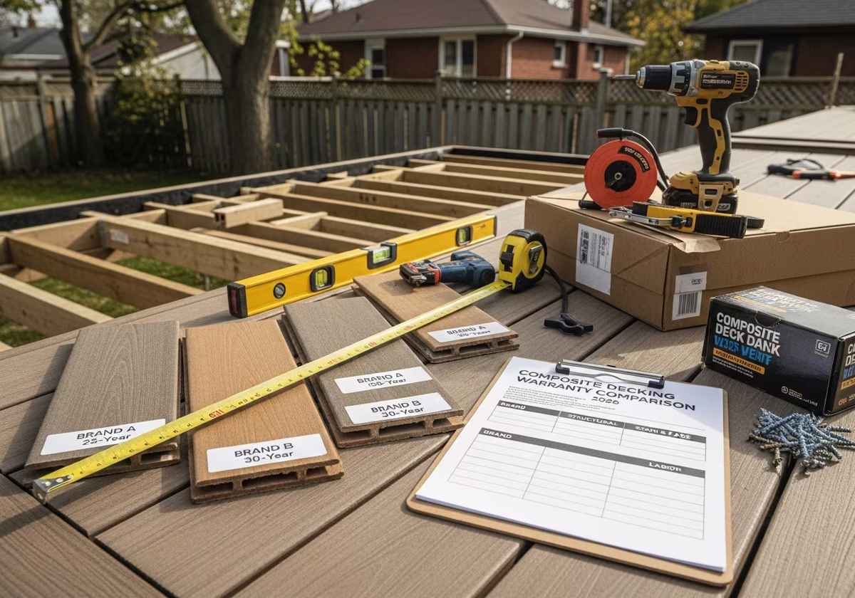 Composite Decking Warranty β tools and materials staged in a Greater Toronto Area home