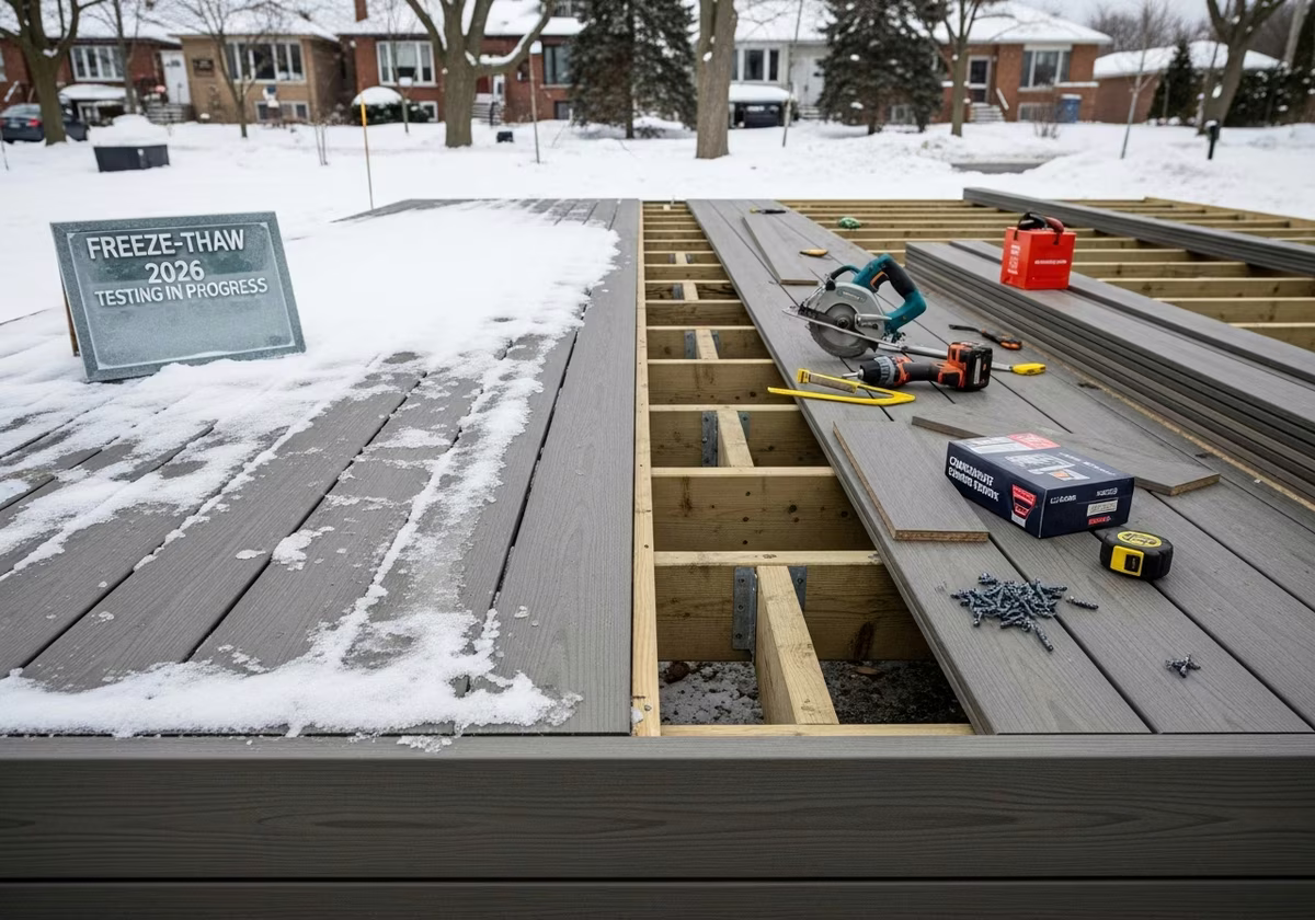 Composite Decking Winter Durability โ tools and materials staged in a Greater Toronto Area home