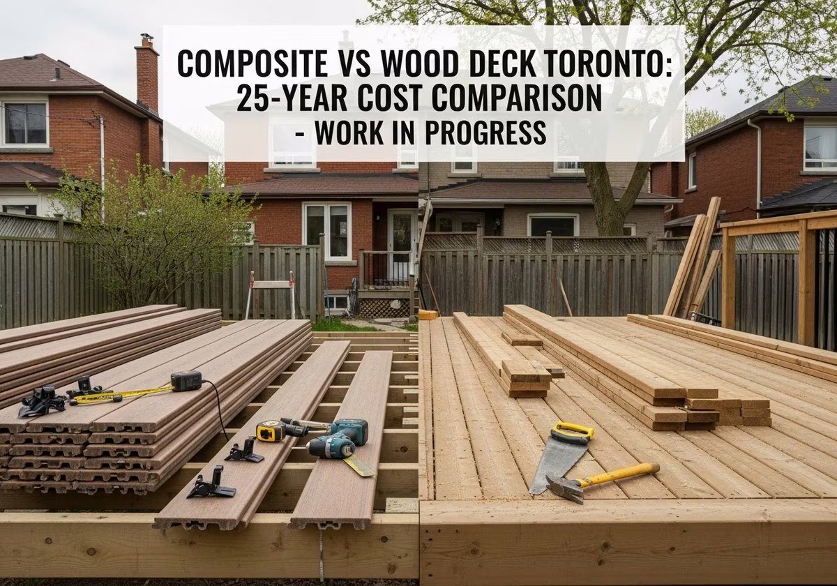 Composite vs Wood Deck — tools and materials staged in a Greater Toronto Area home