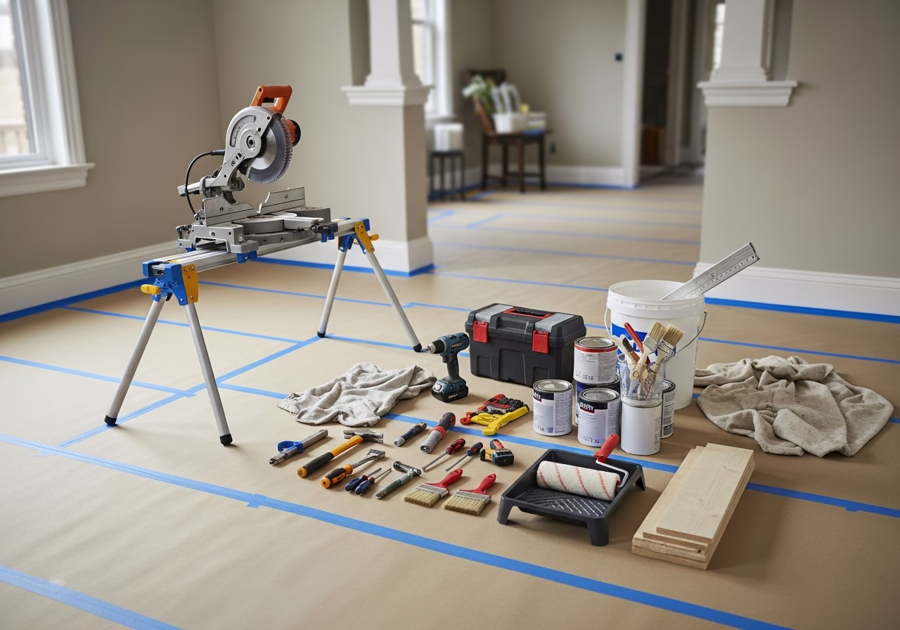 Crawl Space vs Basement โ tools and materials staged in a Greater Toronto Area home