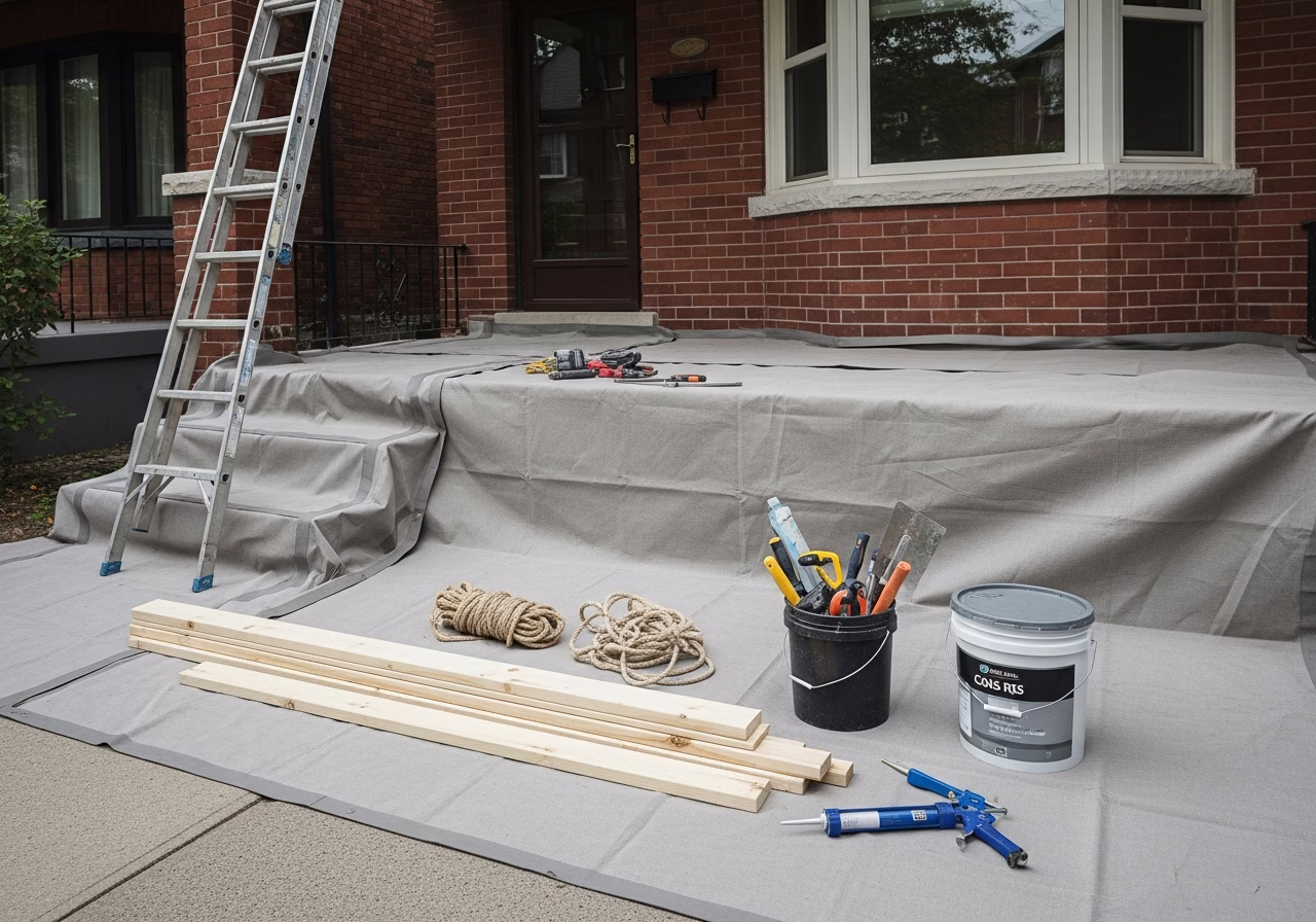 Chimney Crown vs Cap โ tools and materials staged in a Greater Toronto Area home