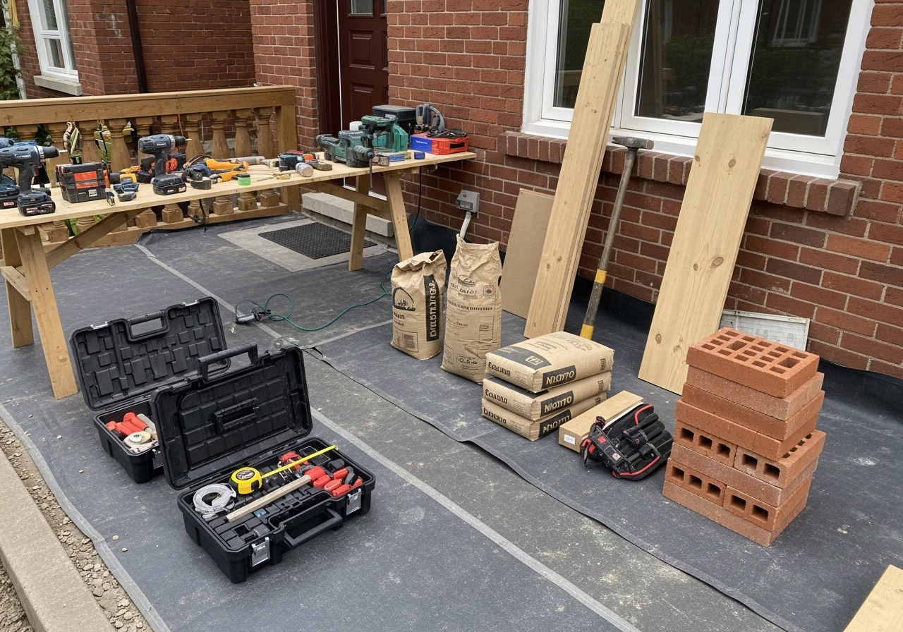 Deck Building โ tools and materials staged in a Greater Toronto Area home