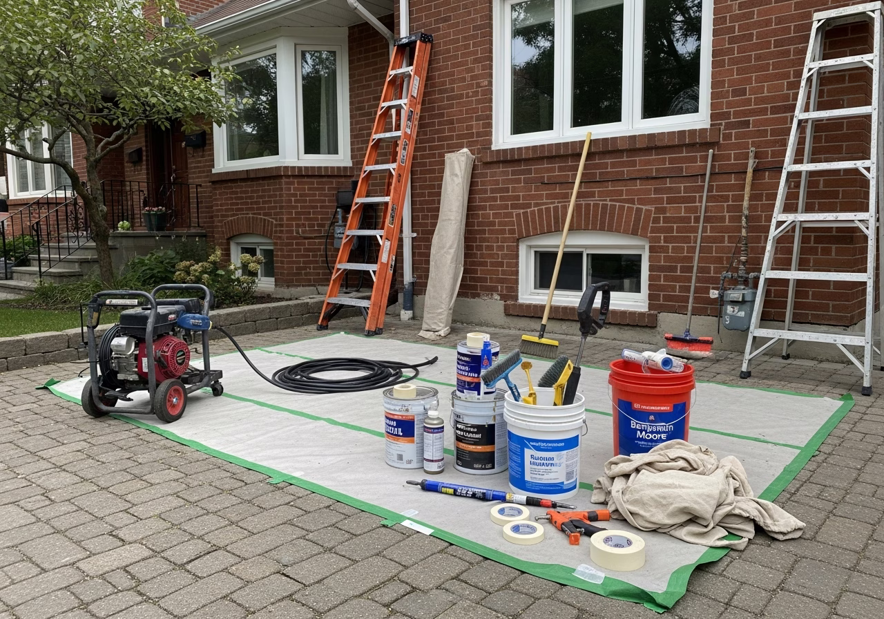 Composite vs Wood Deck — tools and materials staged in a Greater Toronto Area home