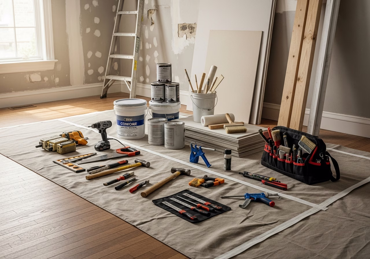 Decorative and Frosted Window Film โ tools and materials staged in a Greater Toronto Area home