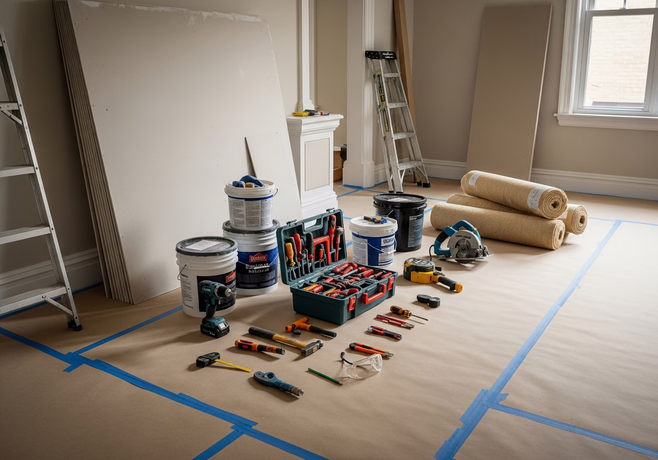 Direct Billing for Insurance Restoration โ tools and materials staged in a Greater Toronto Area home