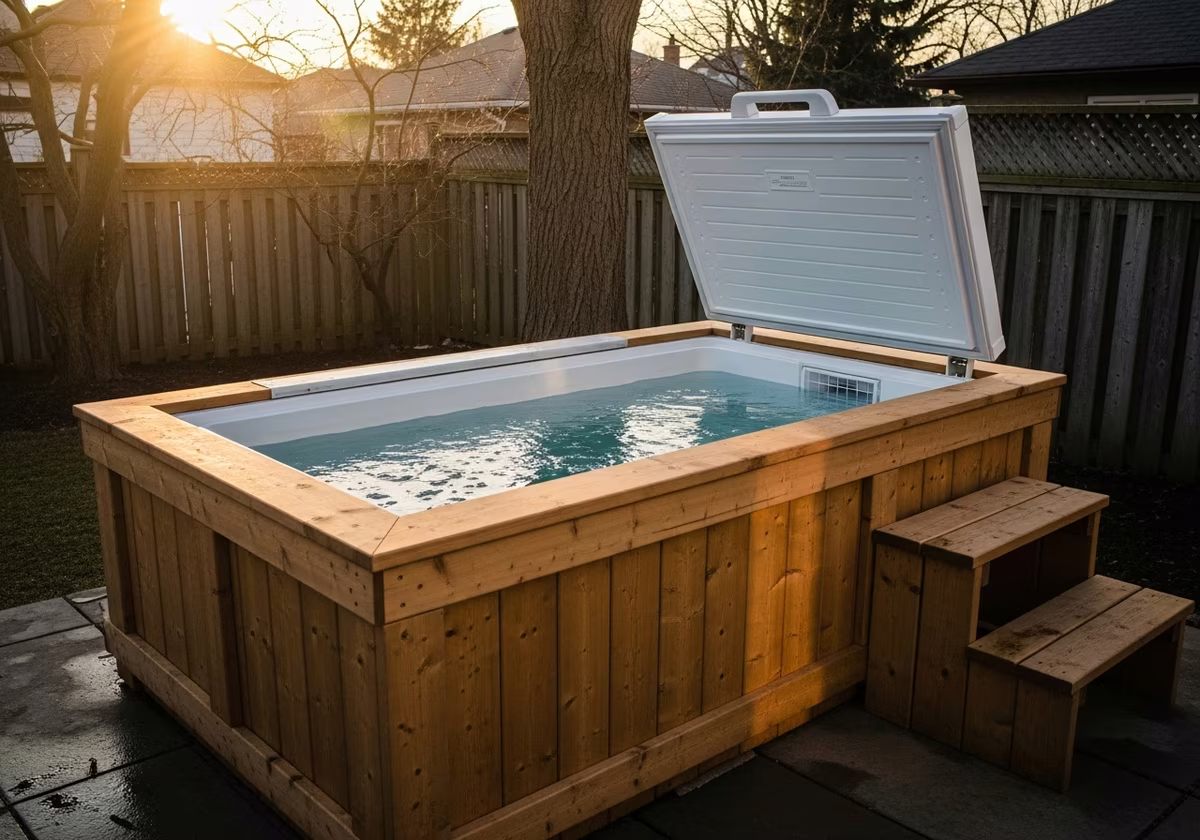 DIY Cold Plunge from Chest Freezer โ finished result in a Toronto or GTA home by RenoHouse