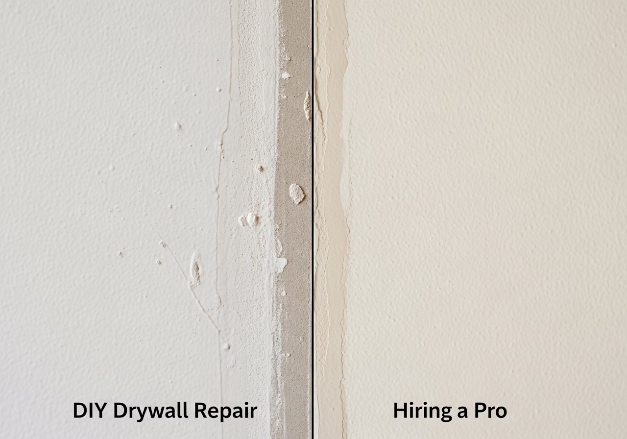 DIY Drywall Repair vs. Hiring a Pro — close-up of professional workmanship in a Toronto-area home