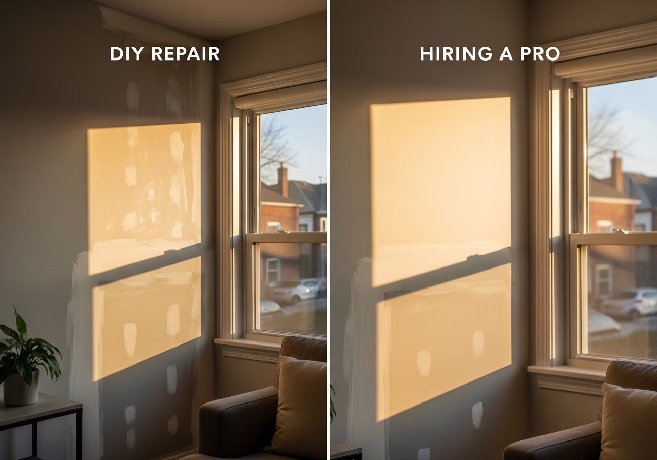 DIY Drywall Repair vs. Hiring a Pro — finished result in a Toronto or GTA home by RenoHouse