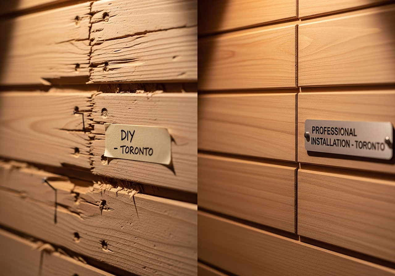 DIY vs Professional Sauna Installation β close-up of professional workmanship in a Toronto-area home
