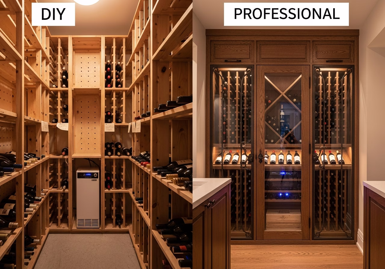 DIY vs Professional Wine Cellar โ finished result in a Toronto or GTA home by RenoHouse