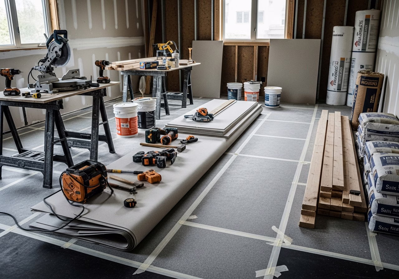 Door Installation and Replacement β tools and materials staged in a Greater Toronto Area home
