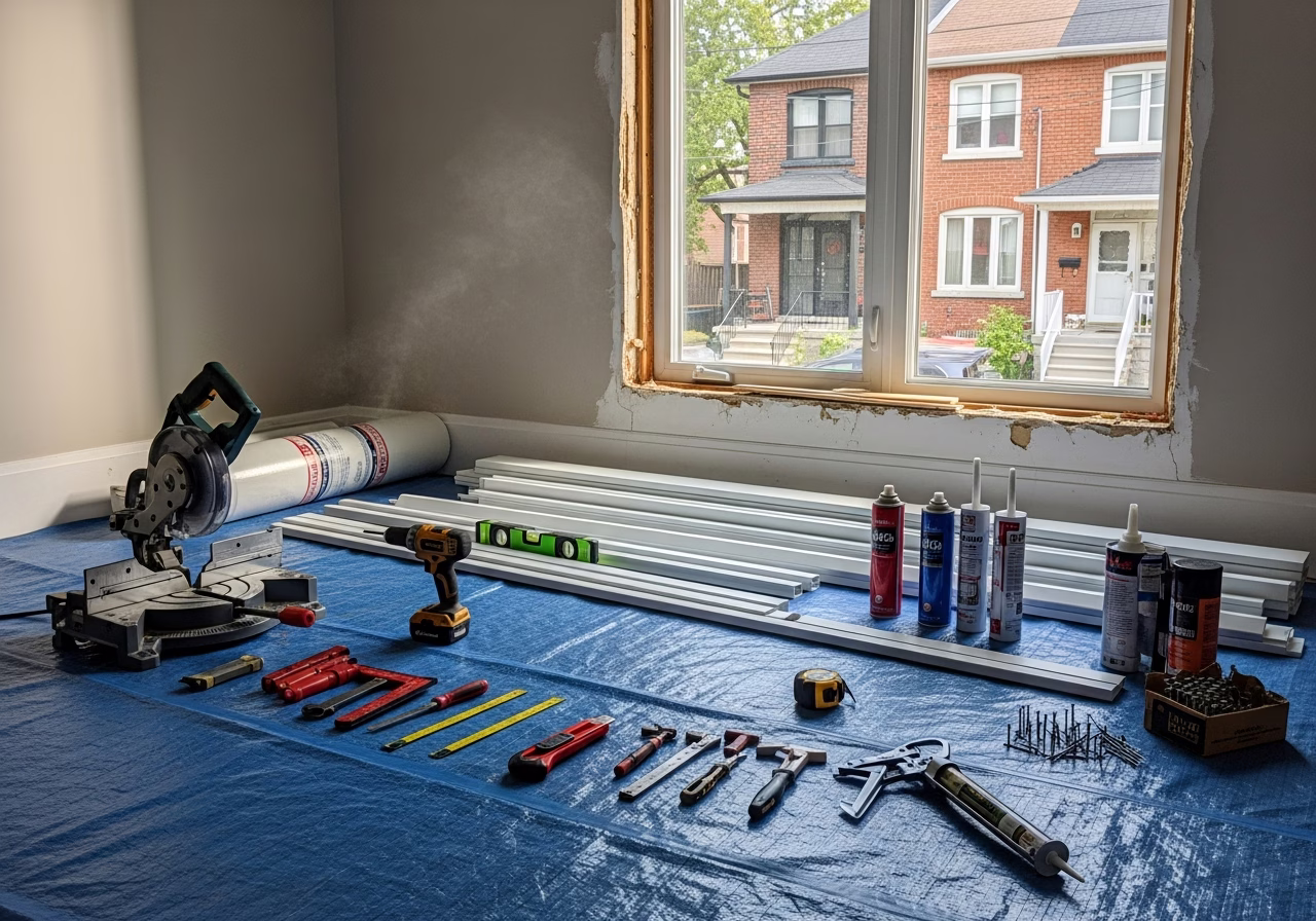 Doors and Windows — tools and materials staged in a Greater Toronto Area home