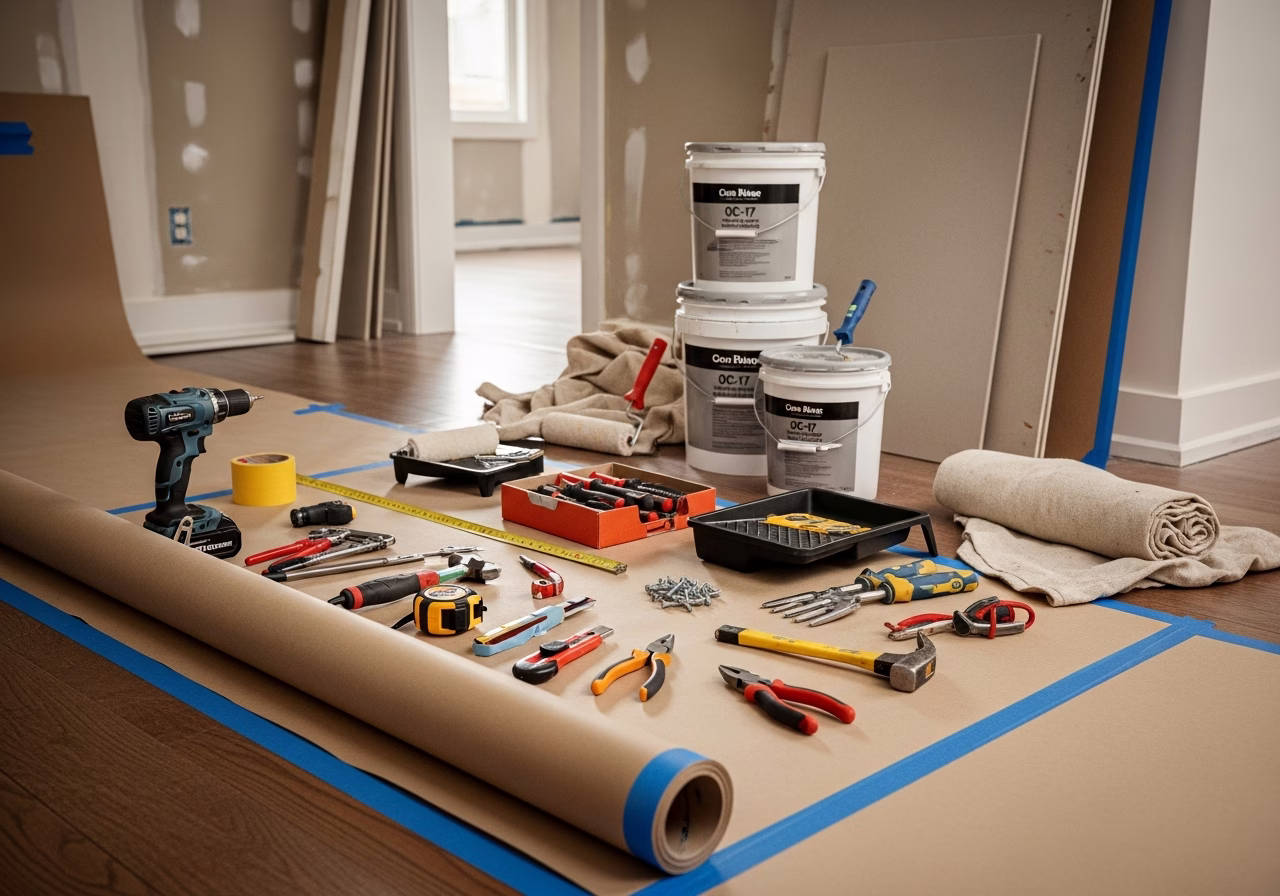 Dormer Addition — tools and materials staged in a Greater Toronto Area home
