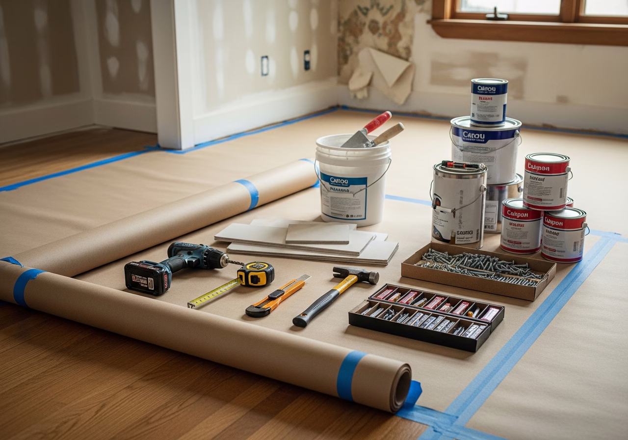 Dormer Heritage Permit — tools and materials staged in a Greater Toronto Area home