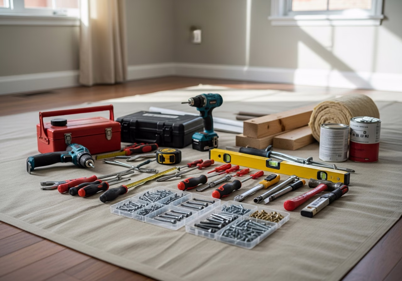 Essential Drywall Repair — tools and materials staged in a Greater Toronto Area home