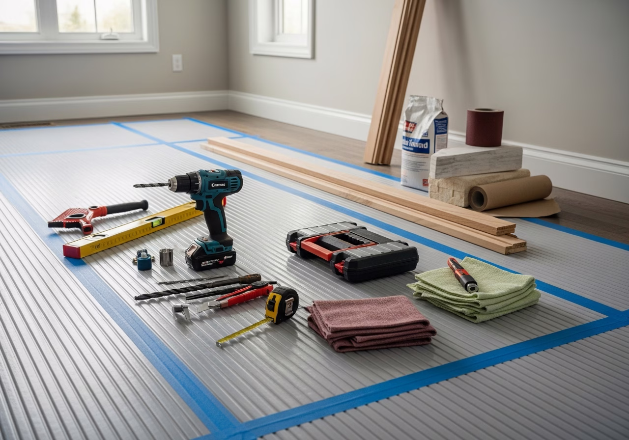 DSS Designated Substance Survey โ tools and materials staged in a Greater Toronto Area home