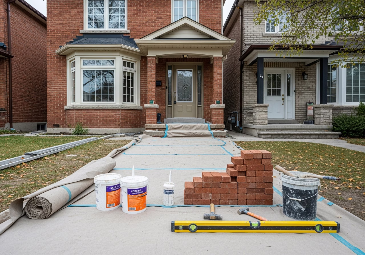 Eavestrough Repair and Installation — tools and materials staged in a Greater Toronto Area home