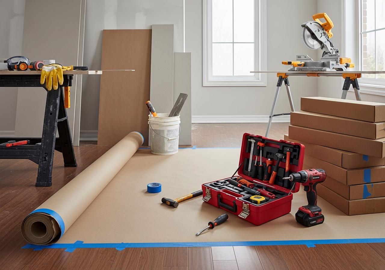 Egress Window Cost Toronto Installation โ tools and materials staged in a Greater Toronto Area home