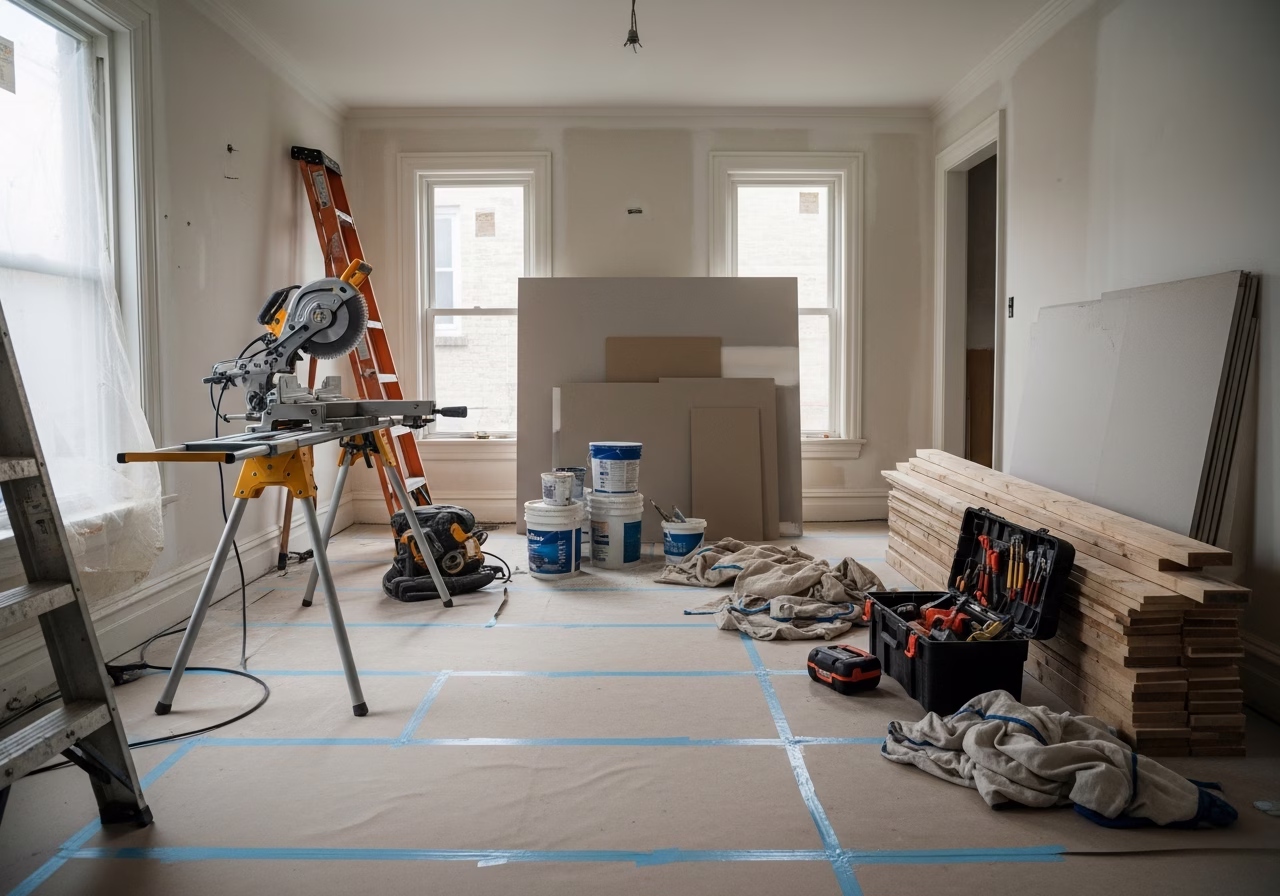 Egress Window for Basement Bedroom โ tools and materials staged in a Greater Toronto Area home