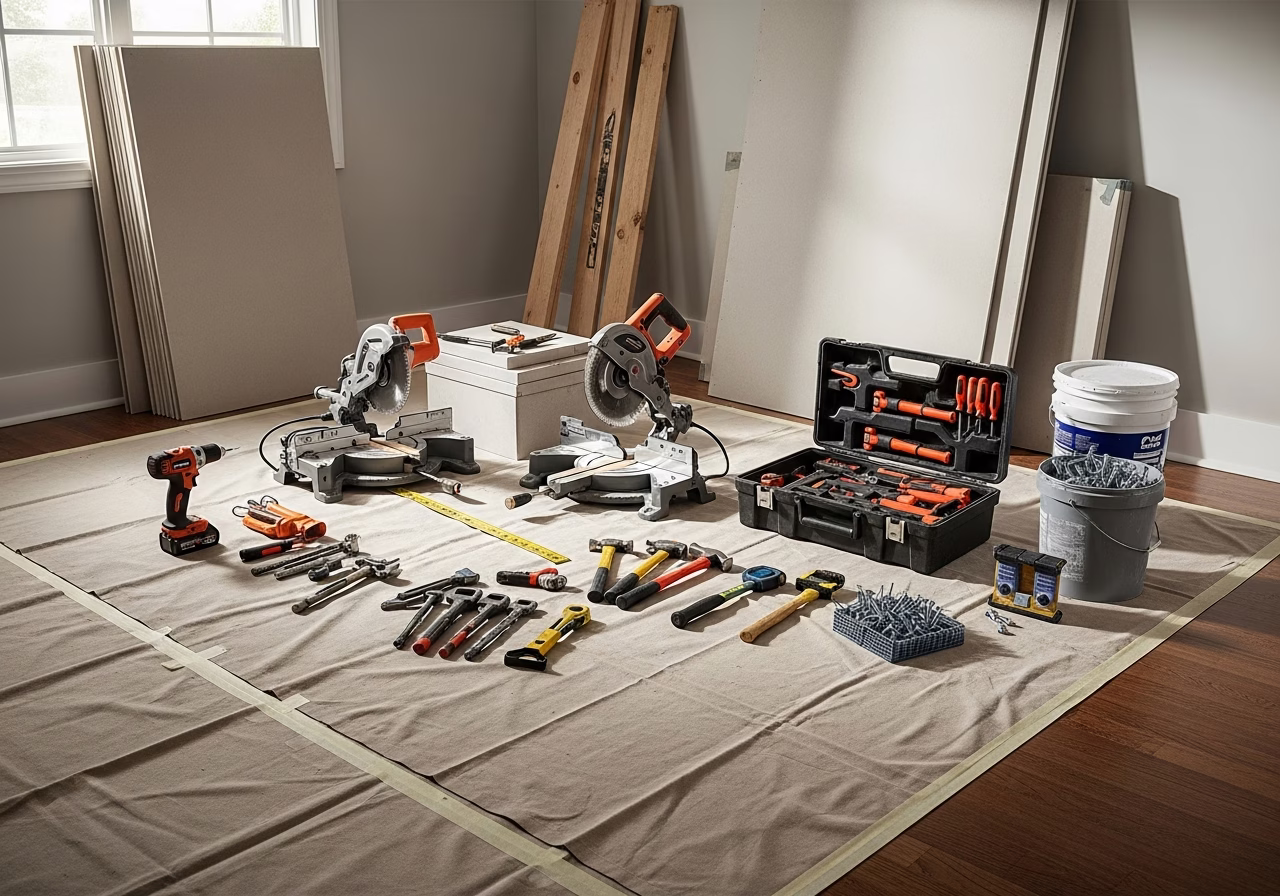 Egress Window Installation Mistakes to Avoid — tools and materials staged in a Greater Toronto Area home