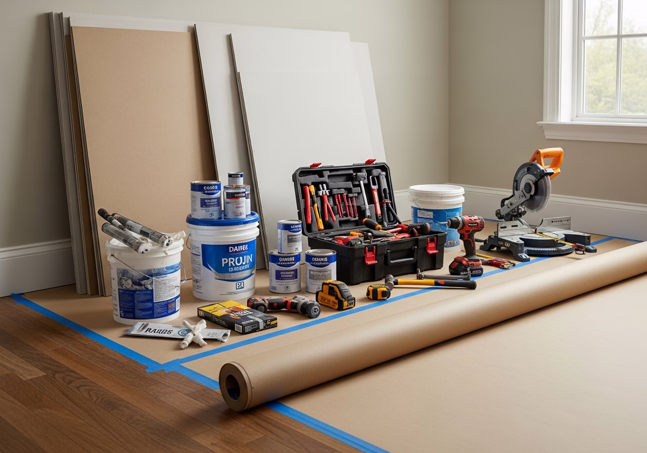Egress Window Permit โ tools and materials staged in a Greater Toronto Area home