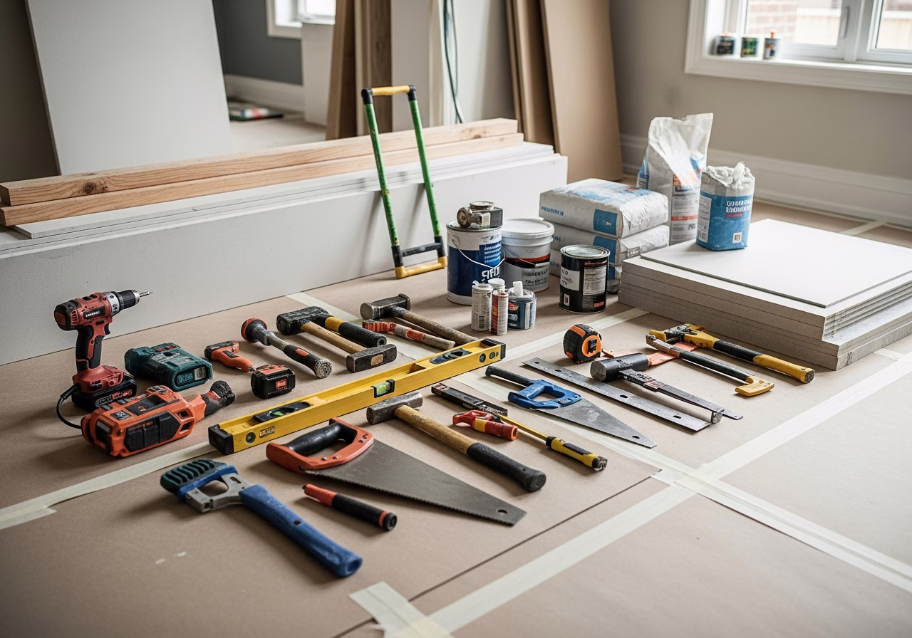 Egress Window vs Walkout Basement โ tools and materials staged in a Greater Toronto Area home