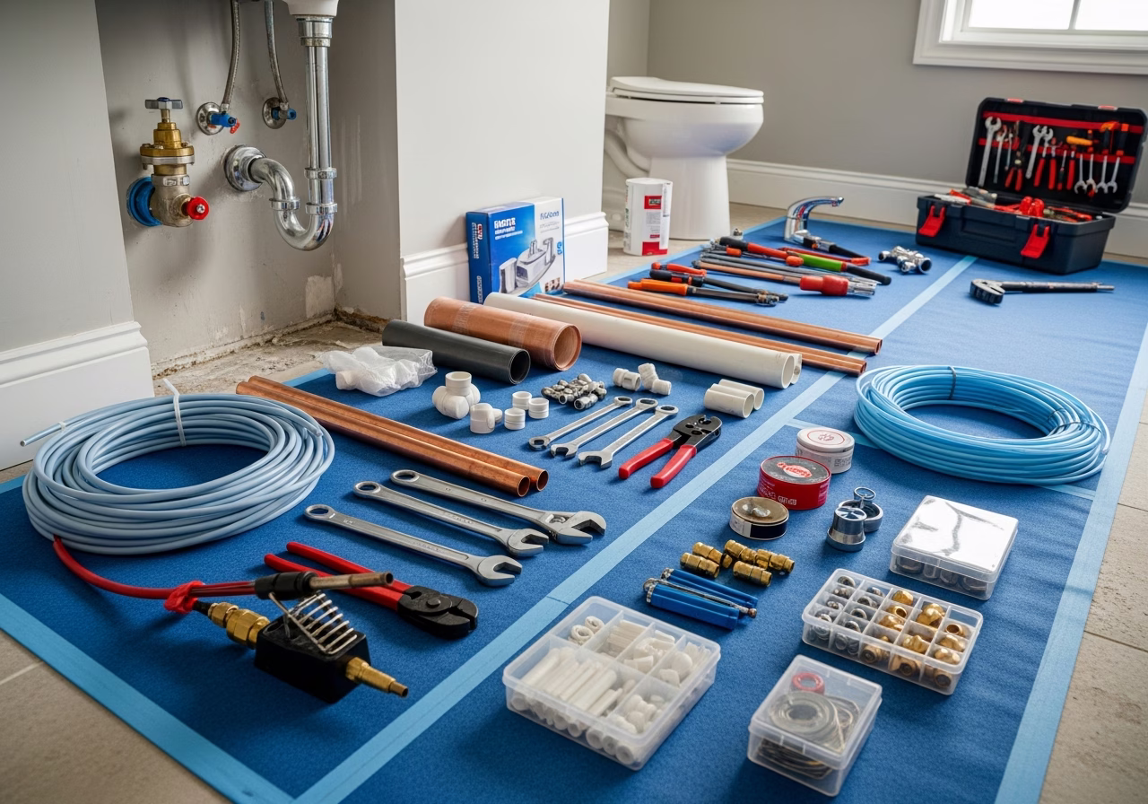 Hour Emergency Plumber — tools and materials staged in a Greater Toronto Area home