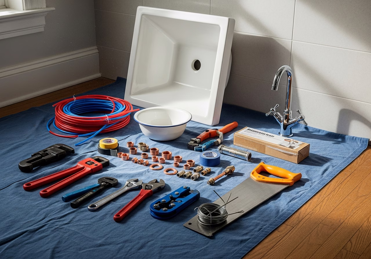 Enbridge Gas Connection Coordination — tools and materials staged in a Greater Toronto Area home