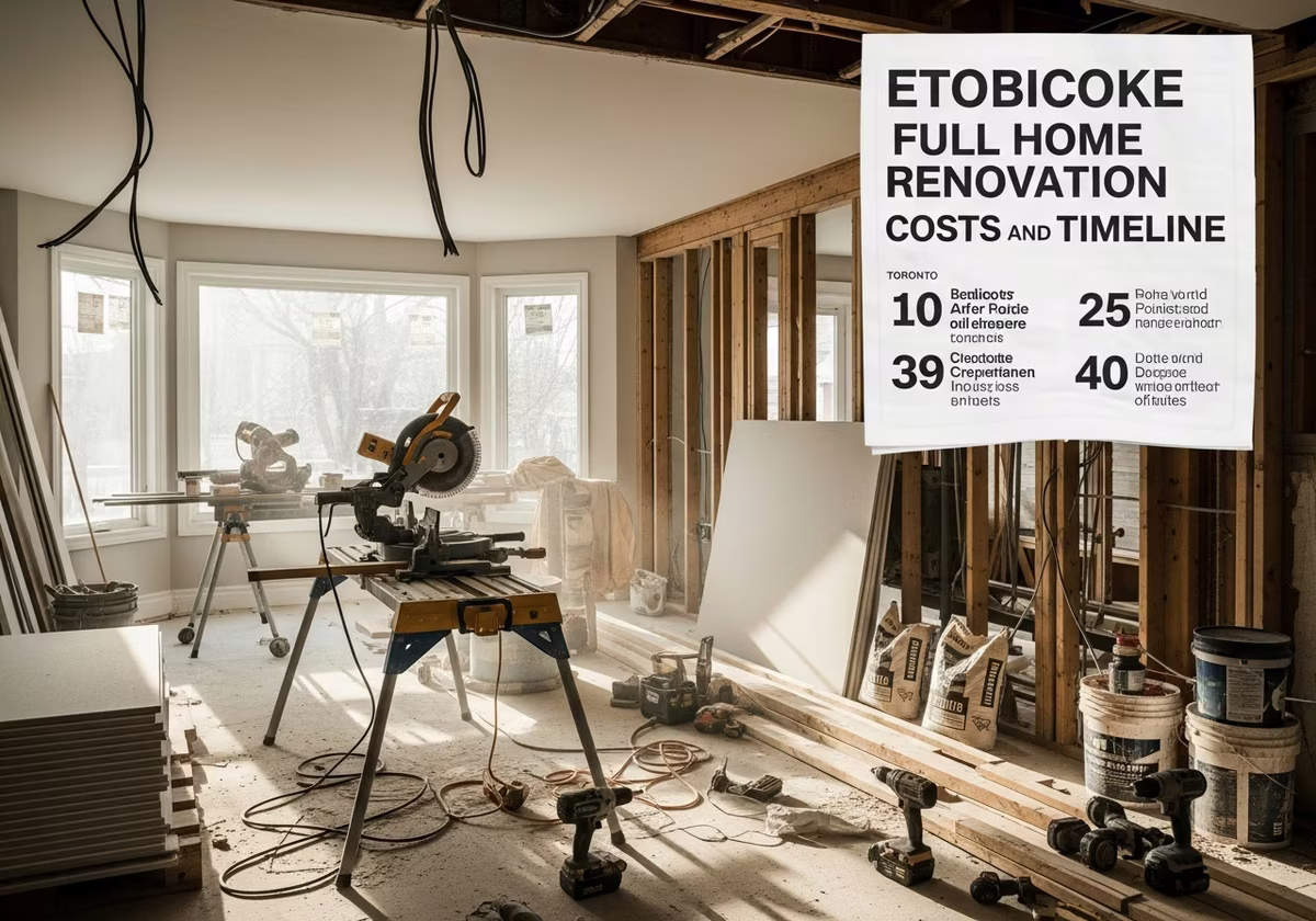 Etobicoke Full Home Renovation — tools and materials staged in a Greater Toronto Area home