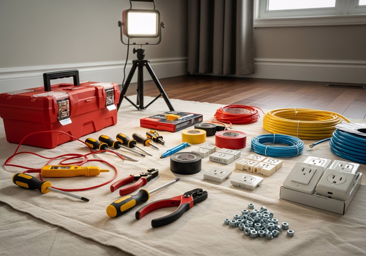 EV Charger Cable Management for Toronto Garages — tools and materials staged in a Greater Toronto Area home