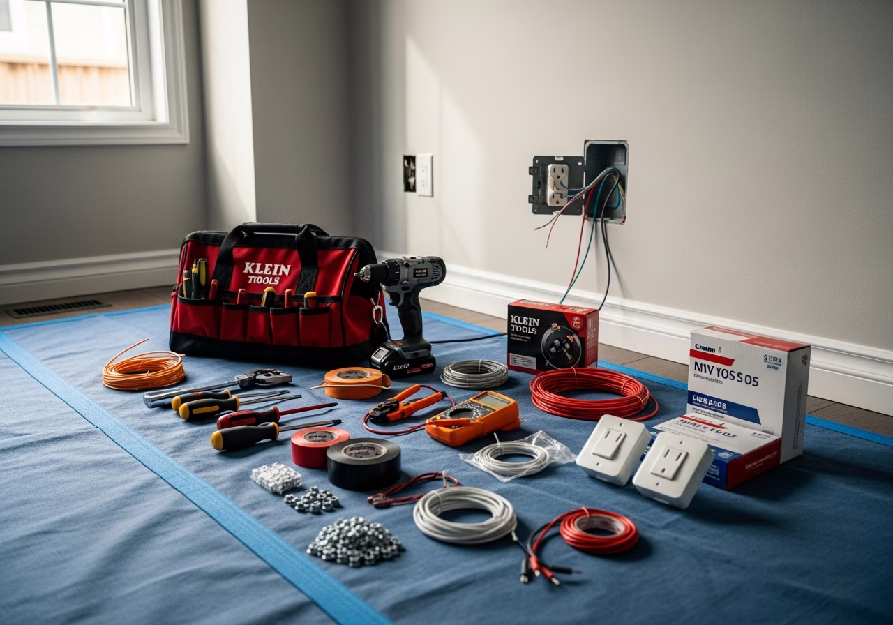 EV Charger Installation Mistakes — tools and materials staged in a Greater Toronto Area home