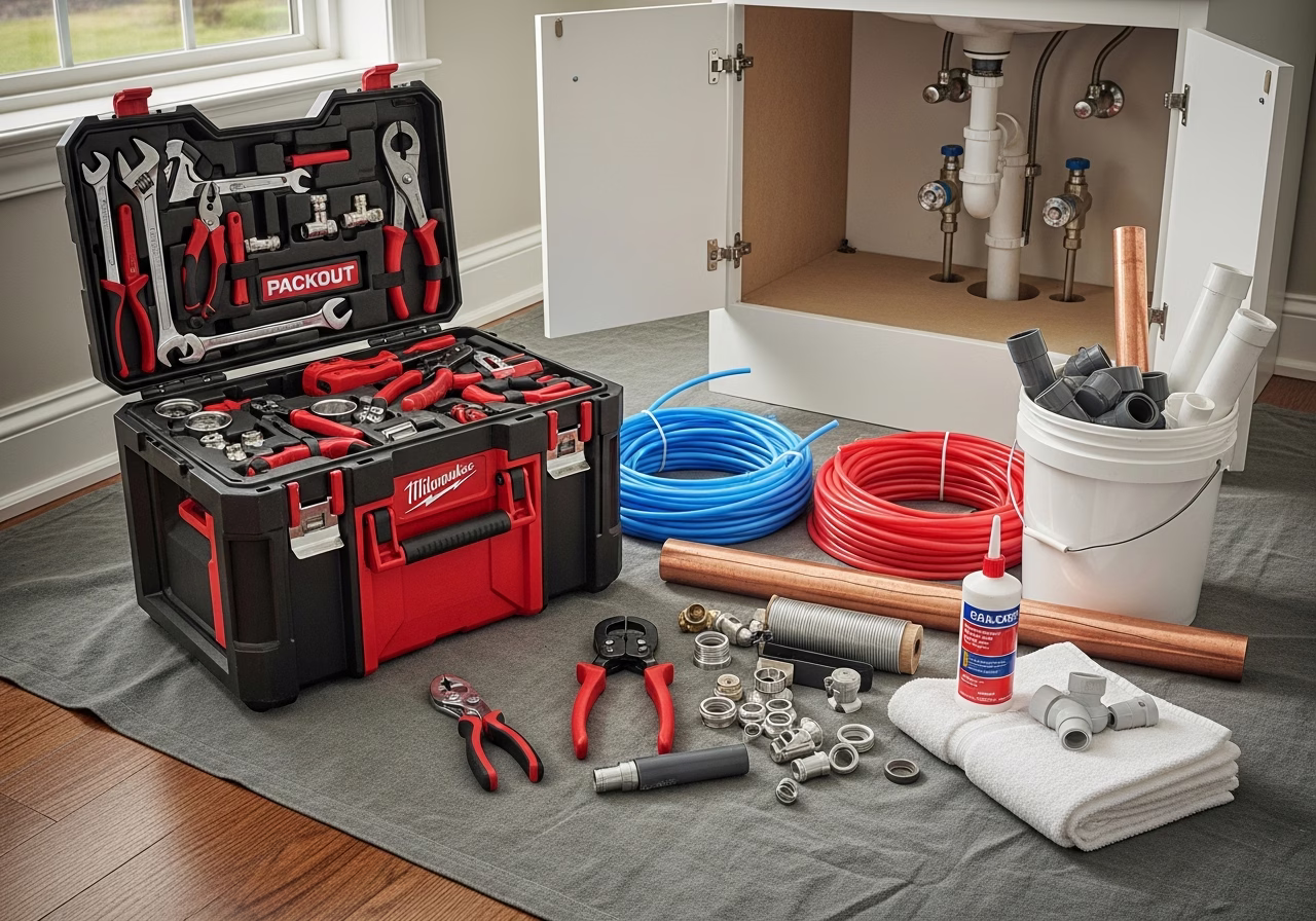 Faucet Repair vs. Replacement — tools and materials staged in a Greater Toronto Area home